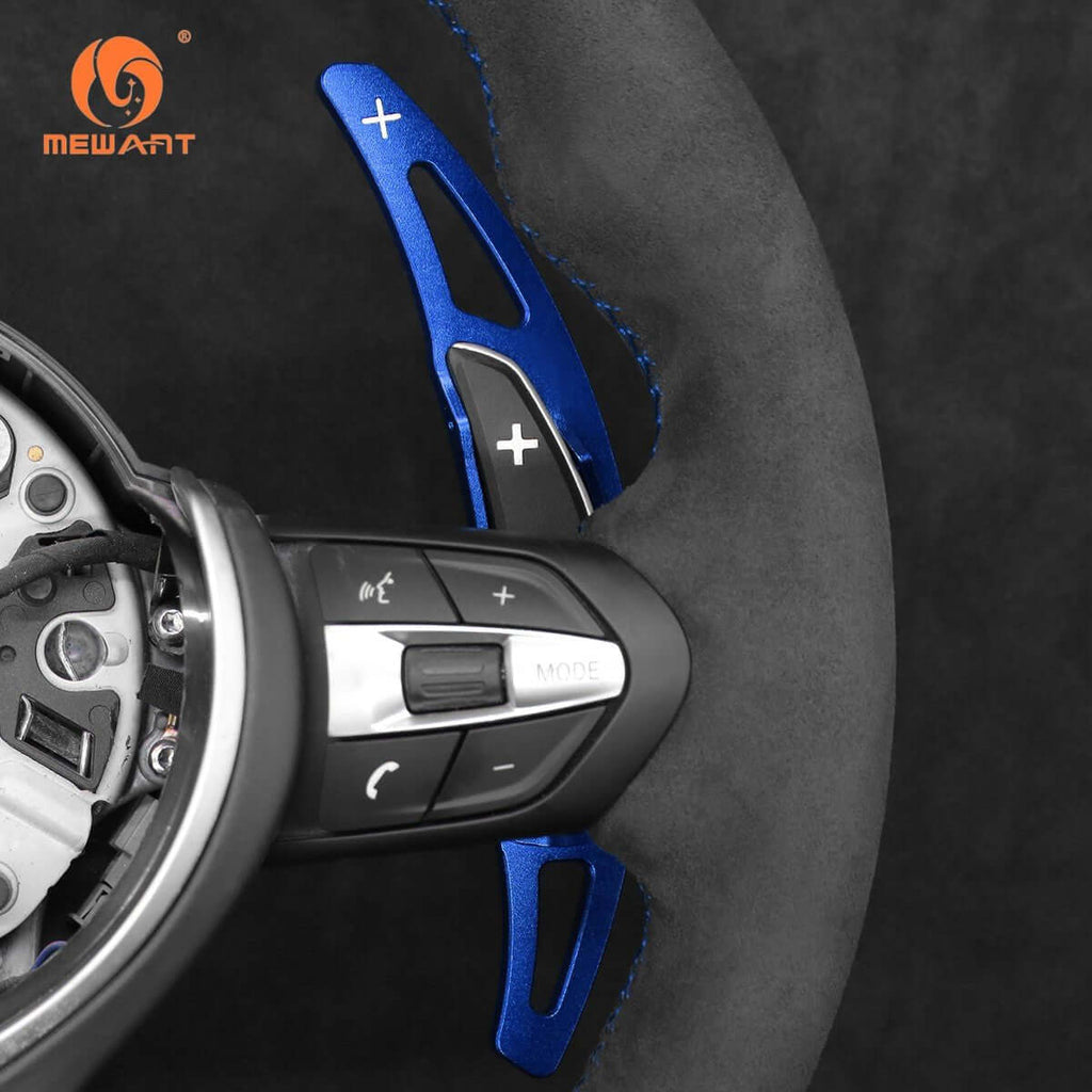 Mewant Aluminum Alloy Carbon Fiber Steering Wheel Shift Paddle for BMW M2 F87 2016 - 2021 /M3 F80 2014 - 2019 /M4 F82/F83 2014 - 2020 /M6 F06/F12/F13 2021 - 2018 - Alcantara, Leather, Carbon Fiber, Easy Install, Non - Slip, Best Steering Wheel Cover