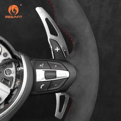 Mewant Aluminum Alloy Carbon Fiber Steering Wheel Shift Paddle for BMW M2 F87 2016 - 2021 /M3 F80 2014 - 2019 /M4 F82/F83 2014 - 2020 /M6 F06/F12/F13 2021 - 2018 - Alcantara, Leather, Carbon Fiber, Easy Install, Non - Slip, Best Steering Wheel Cover