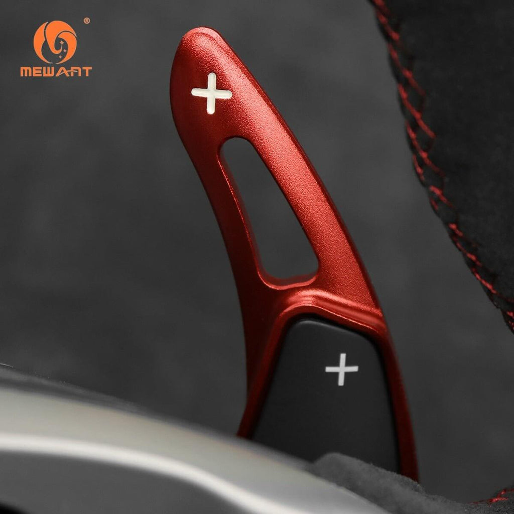 Mewant Aluminum Alloy Carbon Fiber Steering Wheel Shift Paddle for Chevrolet Corvette C7 Stingray 2014 - 2019 / Z06 ZR1 and Grand Sport 2014 - 2019 /2016+ Camaro - Alcantara, Leather, Carbon Fiber, Easy Install, Non - Slip, Best Steering Wheel Cover