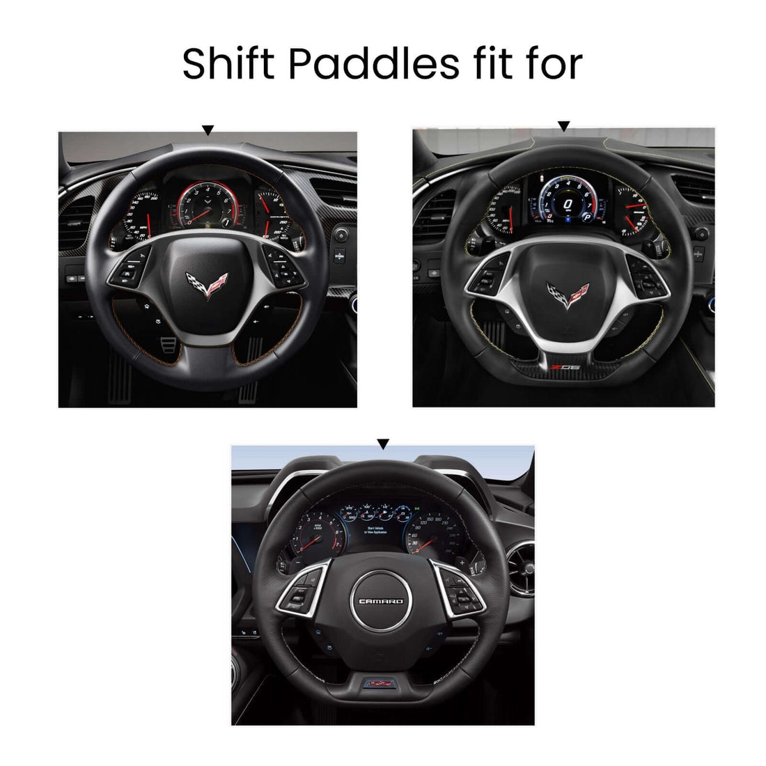 Mewant Aluminum Alloy Carbon Fiber Steering Wheel Shift Paddle for Chevrolet Corvette C7 Stingray 2014-2019 / Z06 ZR1 and Grand Sport 2014-2019 /2016+ Camaro