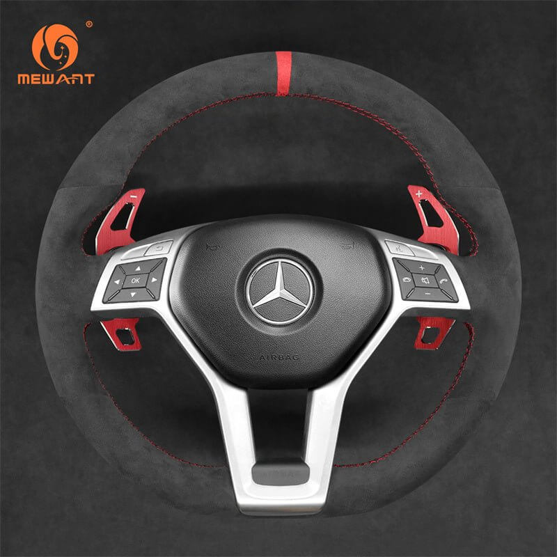 Mewant Aluminum Alloy Carbon Fiber Steering Wheel Shift Paddle for Fits some models from 2012 to 2015 - Alcantara, Leather, Carbon Fiber, Easy Install, Non - Slip, Best Steering Wheel Cover