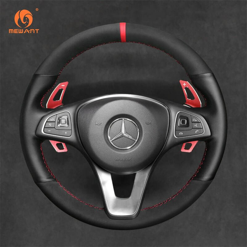 Mewant Aluminum Alloy Carbon Fiber Steering Wheel Shift Paddle for Mercedes Benz (Fits some models after 2015) - Alcantara, Leather, Carbon Fiber, Easy Install, Non - Slip, Best Steering Wheel Cover