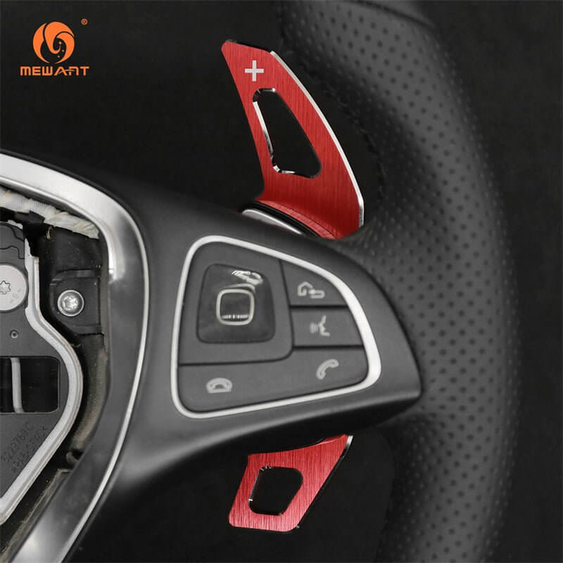 Mewant Aluminum Alloy Carbon Fiber Steering Wheel Shift Paddle for Mercedes Benz (Fits some models after 2015) - Alcantara, Leather, Carbon Fiber, Easy Install, Non - Slip, Best Steering Wheel Cover