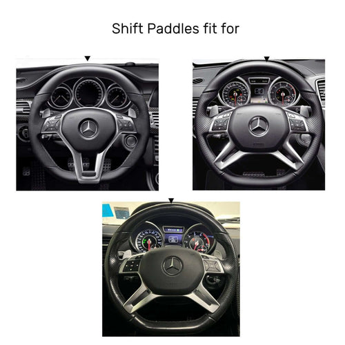 Mewant Aluminum Alloy Carbon Fiber Steering Wheel Shift Paddle for most AMG's before 2015 - Alcantara, Leather, Carbon Fiber, Easy Install, Non - Slip, Best Steering Wheel Cover