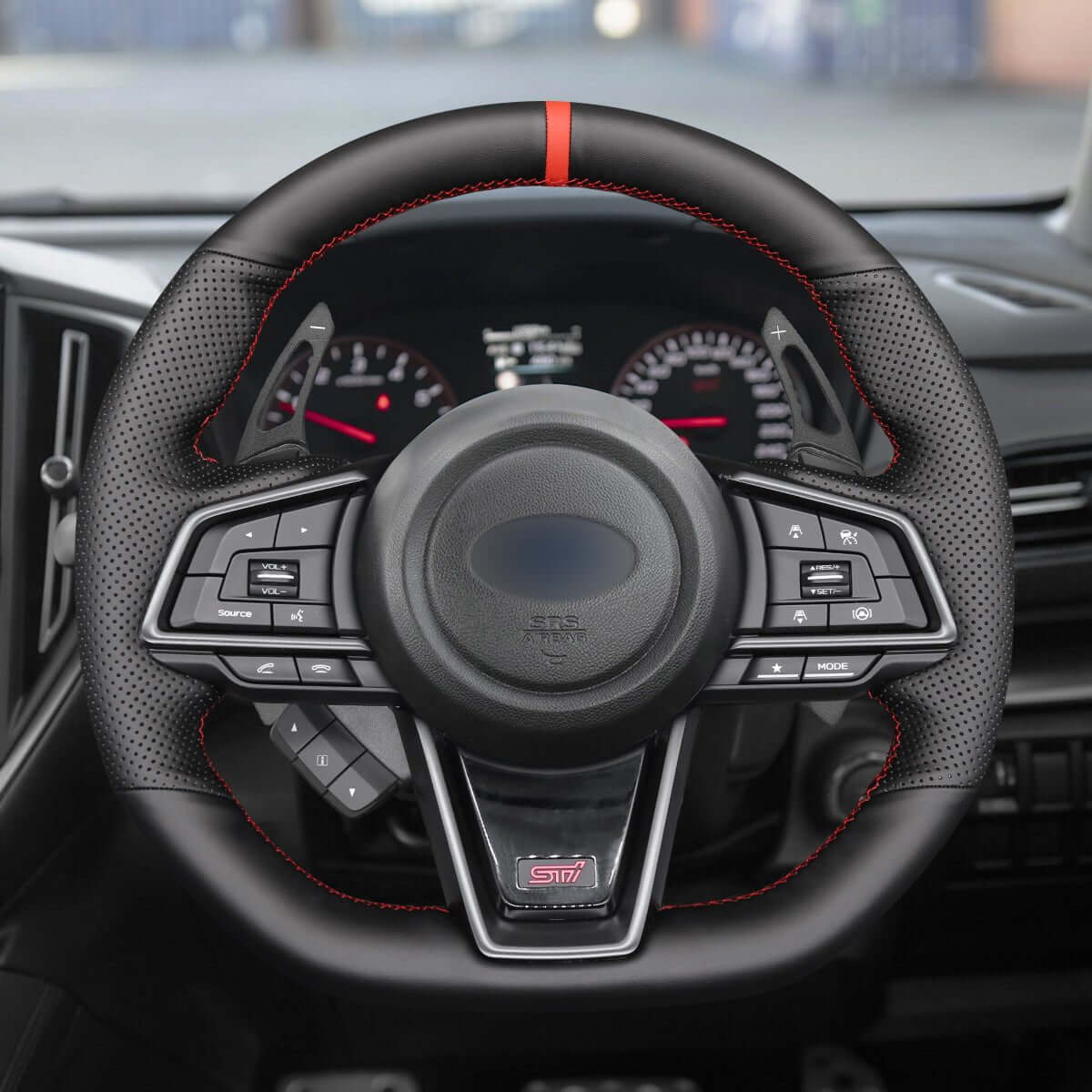 Mewant Aluminum Alloy Carbon Fiber Steering Wheel Shift Paddle for Subaru Forester / Legacy / Outback / Subaru XV (Crosstrek) / Subaru Impreza / Subaru WRX - Alcantara, Leather, Carbon Fiber, Easy Install, Non - Slip, Best Steering Wheel Cover