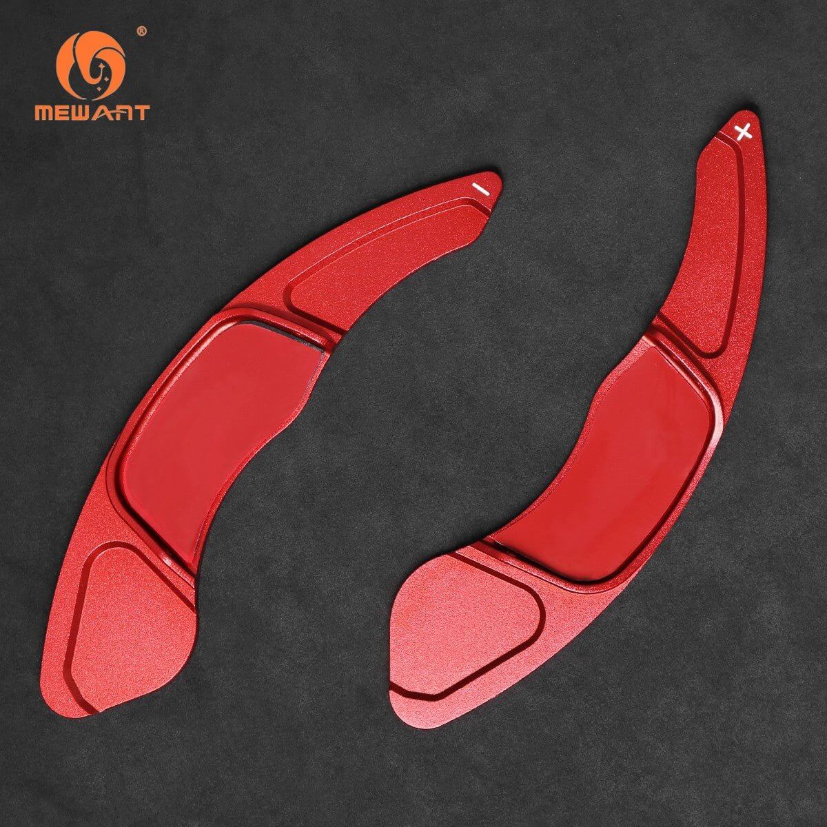 Mewant Aluminum Alloy Carbon Fiber Steering Wheel Shift Paddle for VW Glof 7 R - Line 2015 - 2019 /Glof 7 GTI 2015 - 2019 /Scirocco 2015 - 2016 /Jetta GLI/R - Line 2016 - 2019 /Lamando 2.0T GTS 2016 /POLO GTI 2016 /Variant R - Line 2016 - 2019 - Alcantara, Leather, Carbon Fiber, Easy Install, Non - Slip, Best Steering Wheel Cover