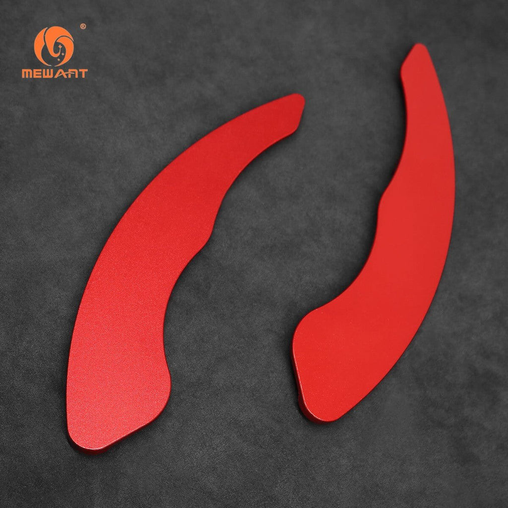 Mewant Aluminum Alloy Carbon Fiber Steering Wheel Shift Paddle for VW Glof 7 R - Line 2015 - 2019 /Glof 7 GTI 2015 - 2019 /Scirocco 2015 - 2016 /Jetta GLI/R - Line 2016 - 2019 /Lamando 2.0T GTS 2016 /POLO GTI 2016 /Variant R - Line 2016 - 2019 - Alcantara, Leather, Carbon Fiber, Easy Install, Non - Slip, Best Steering Wheel Cover