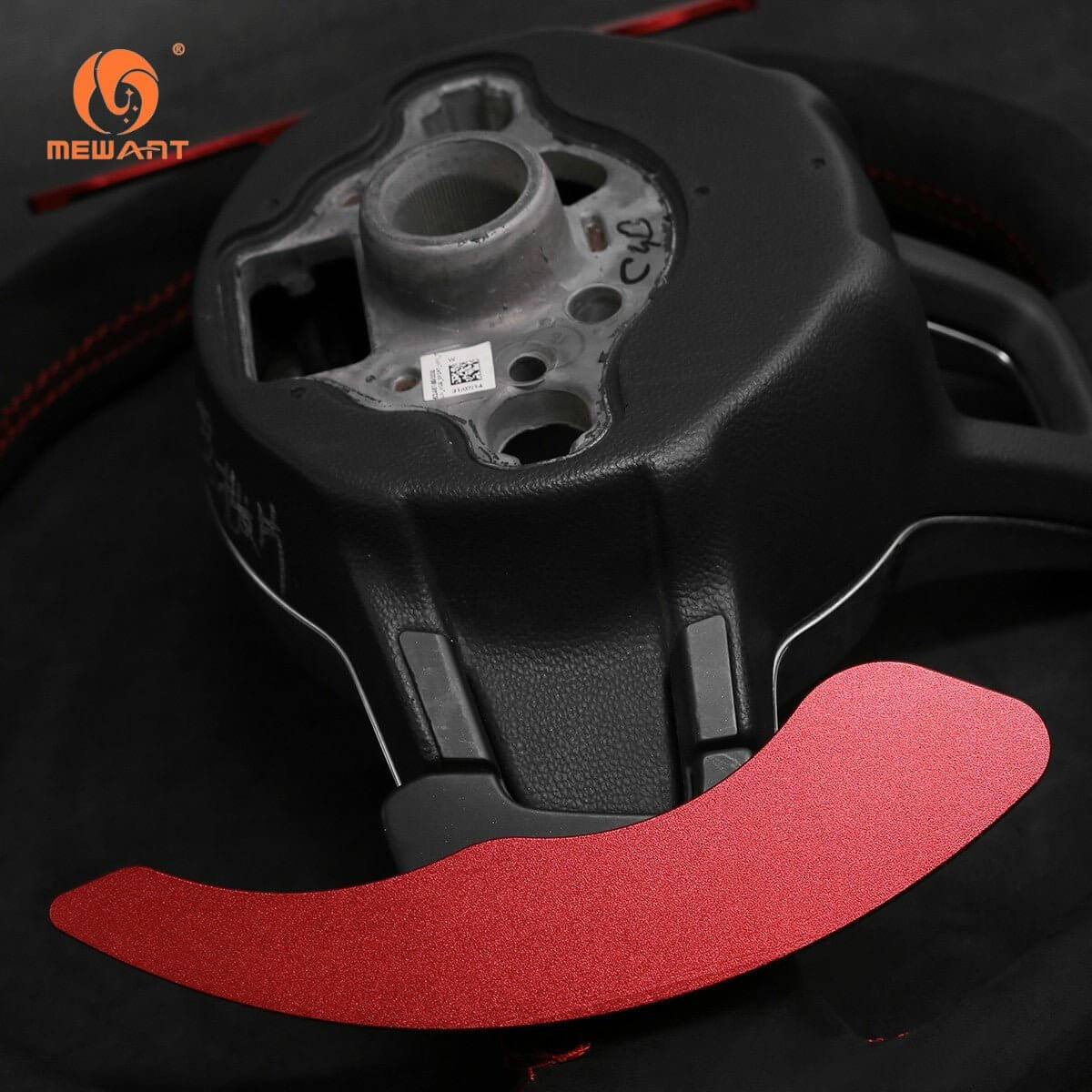 Mewant Aluminum Alloy Carbon Fiber Steering Wheel Shift Paddle for VW Glof 7 R - Line 2015 - 2019 /Glof 7 GTI 2015 - 2019 /Scirocco 2015 - 2016 /Jetta GLI/R - Line 2016 - 2019 /Lamando 2.0T GTS 2016 /POLO GTI 2016 /Variant R - Line 2016 - 2019 - Alcantara, Leather, Carbon Fiber, Easy Install, Non - Slip, Best Steering Wheel Cover