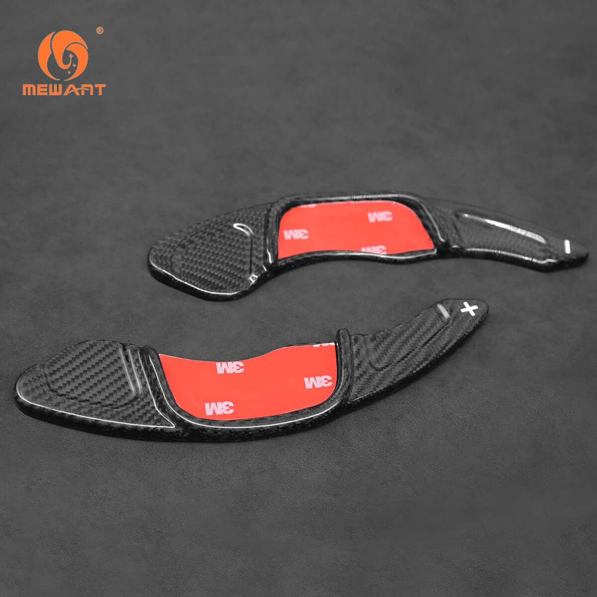 Mewant Aluminum Alloy Carbon Fiber Steering Wheel Shift Paddle for VW Glof 7 R - Line 2015 - 2019 /Glof 7 GTI 2015 - 2019 /Scirocco 2015 - 2016 /Jetta GLI/R - Line 2016 - 2019 /Lamando 2.0T GTS 2016 /POLO GTI 2016 /Variant R - Line 2016 - 2019 - Alcantara, Leather, Carbon Fiber, Easy Install, Non - Slip, Best Steering Wheel Cover