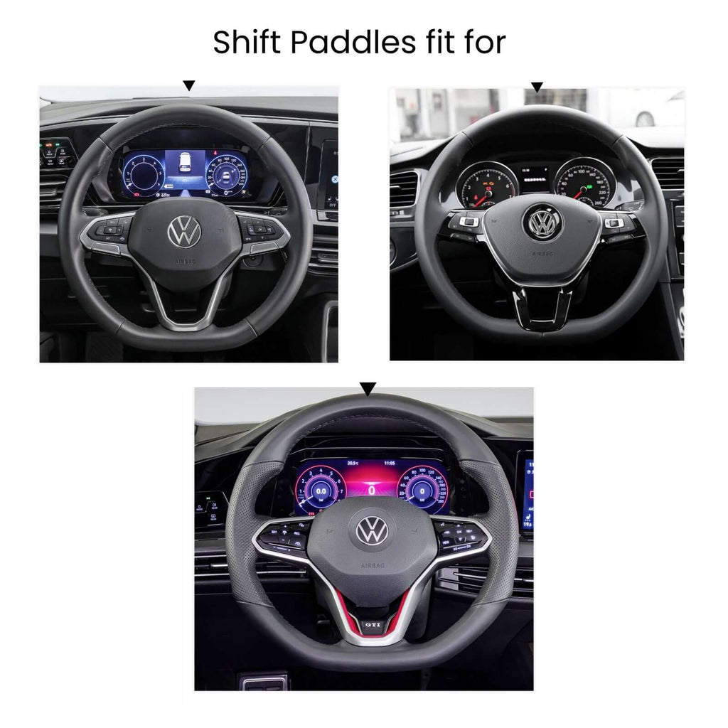 Mewant Aluminum Alloy Carbon Fiber Steering Wheel Shift Paddle for VW Golf 8 (R - Line) /Golf GTI 8 /Golf GTD 8 /Golf GTE 8 /Passat /C - TREK /Tiguan 2017 - 2023/Tharu /Atlas /Touareg /Phideon/Phideon Phev /CC /Sharan - Alcantara, Leather, Carbon Fiber, Easy Install, Non - Slip, Best Steering Wheel Cover