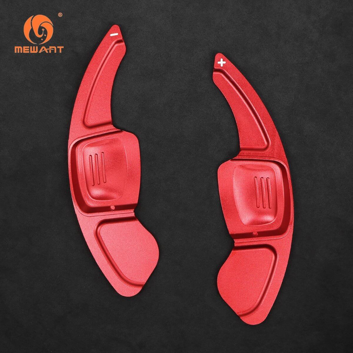 Mewant Aluminum Alloy Carbon Fiber Steering Wheel Shift Paddle for VW Golf 8 (R - Line) /Golf GTI 8 /Golf GTD 8 /Golf GTE 8 /Passat /C - TREK /Tiguan 2017 - 2023/Tharu /Atlas /Touareg /Phideon/Phideon Phev /CC /Sharan - Alcantara, Leather, Carbon Fiber, Easy Install, Non - Slip, Best Steering Wheel Cover