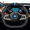 MEWANT Athsuede Car Steering Wheel Cover for BMW iX (I20) - Alcantara, Leather, Carbon Fiber, Easy Install, Non - Slip, Best Steering Wheel Cover