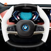MEWANT Athsuede Car Steering Wheel Cover for BMW iX (I20) - Alcantara, Leather, Carbon Fiber, Easy Install, Non - Slip, Best Steering Wheel Cover