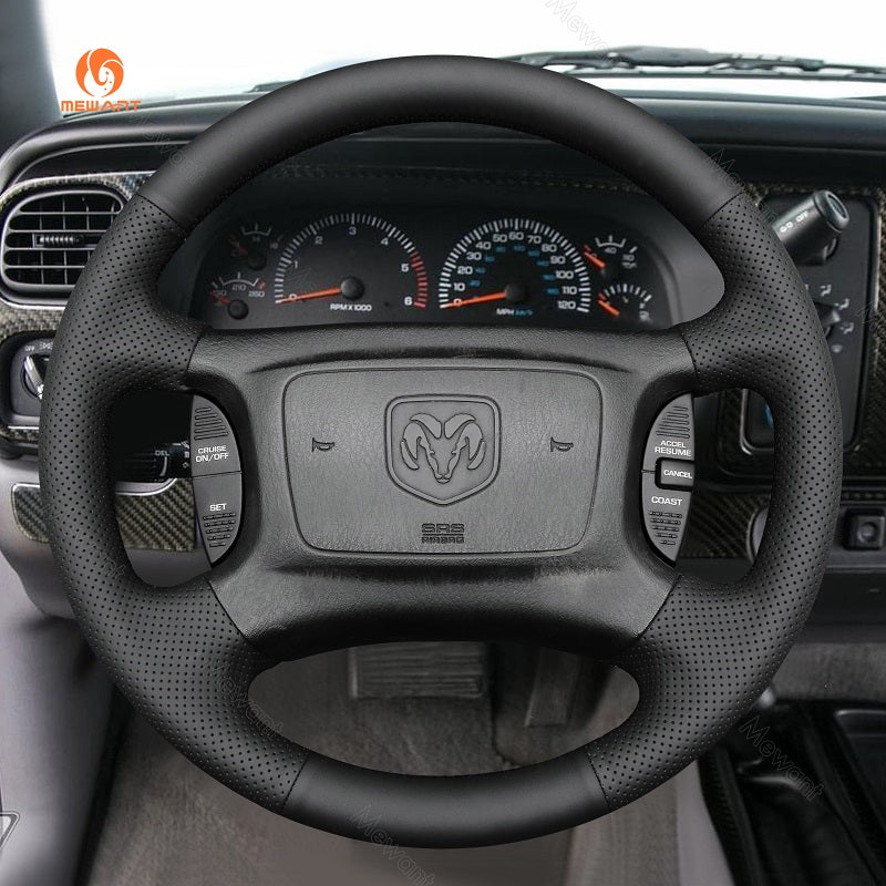 MEWANT Athsuede Car Steering Wheel Cover for Dodge Ram 1998 - 2002 - Alcantara, Leather, Carbon Fiber, Easy Install, Non - Slip, Best Steering Wheel Cover