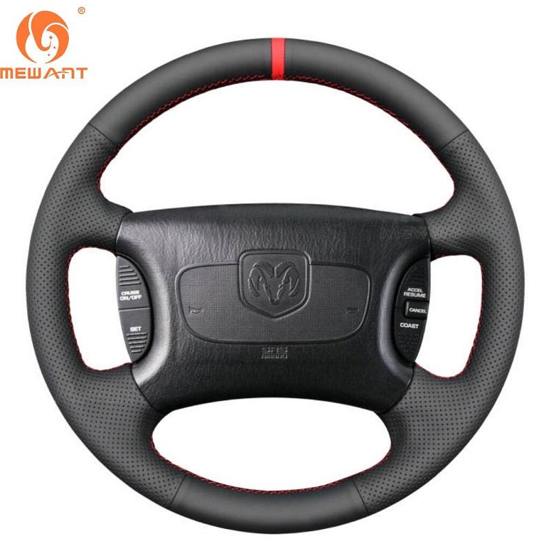 MEWANT Athsuede Car Steering Wheel Cover for Dodge Ram 1998 - 2002 - Alcantara, Leather, Carbon Fiber, Easy Install, Non - Slip, Best Steering Wheel Cover