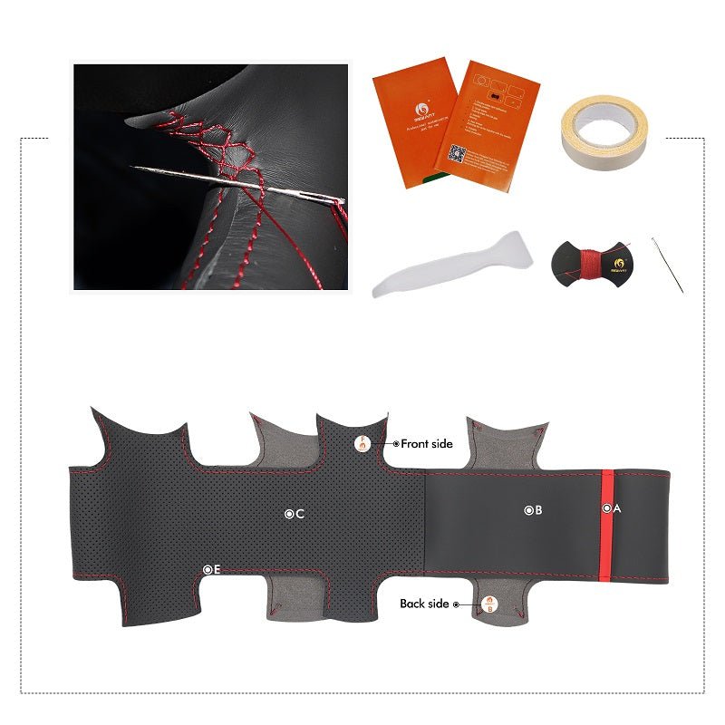 MEWANT Athsuede Car Steering Wheel Cover for Dodge Ram 1998 - 2002 - Alcantara, Leather, Carbon Fiber, Easy Install, Non - Slip, Best Steering Wheel Cover