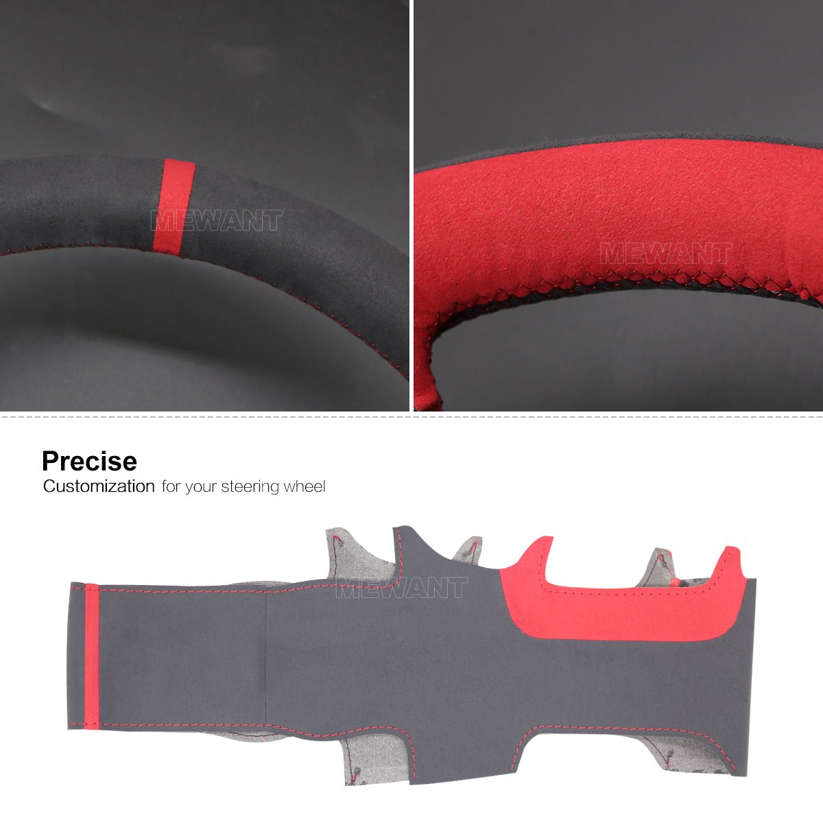 MEWANT Athsuede Car Steering Wheel Cover for Lexus IS 200t 250 300 350 F Sport RC CT 200h NX - Alcantara, Leather, Carbon Fiber, Easy Install, Non - Slip, Best Steering Wheel Cover