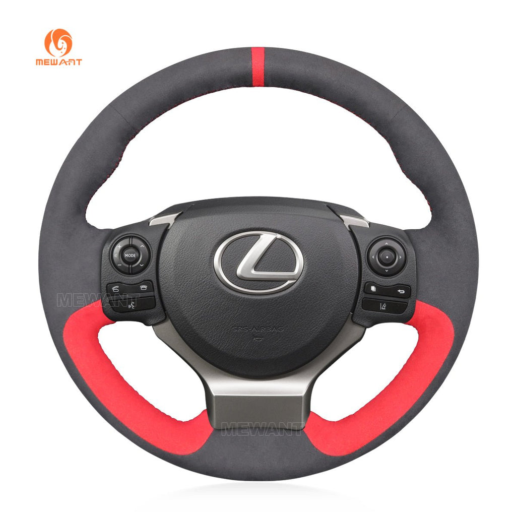 MEWANT Athsuede Car Steering Wheel Cover for Lexus IS 200t 250 300 350 F Sport RC CT 200h NX - Alcantara, Leather, Carbon Fiber, Easy Install, Non - Slip, Best Steering Wheel Cover