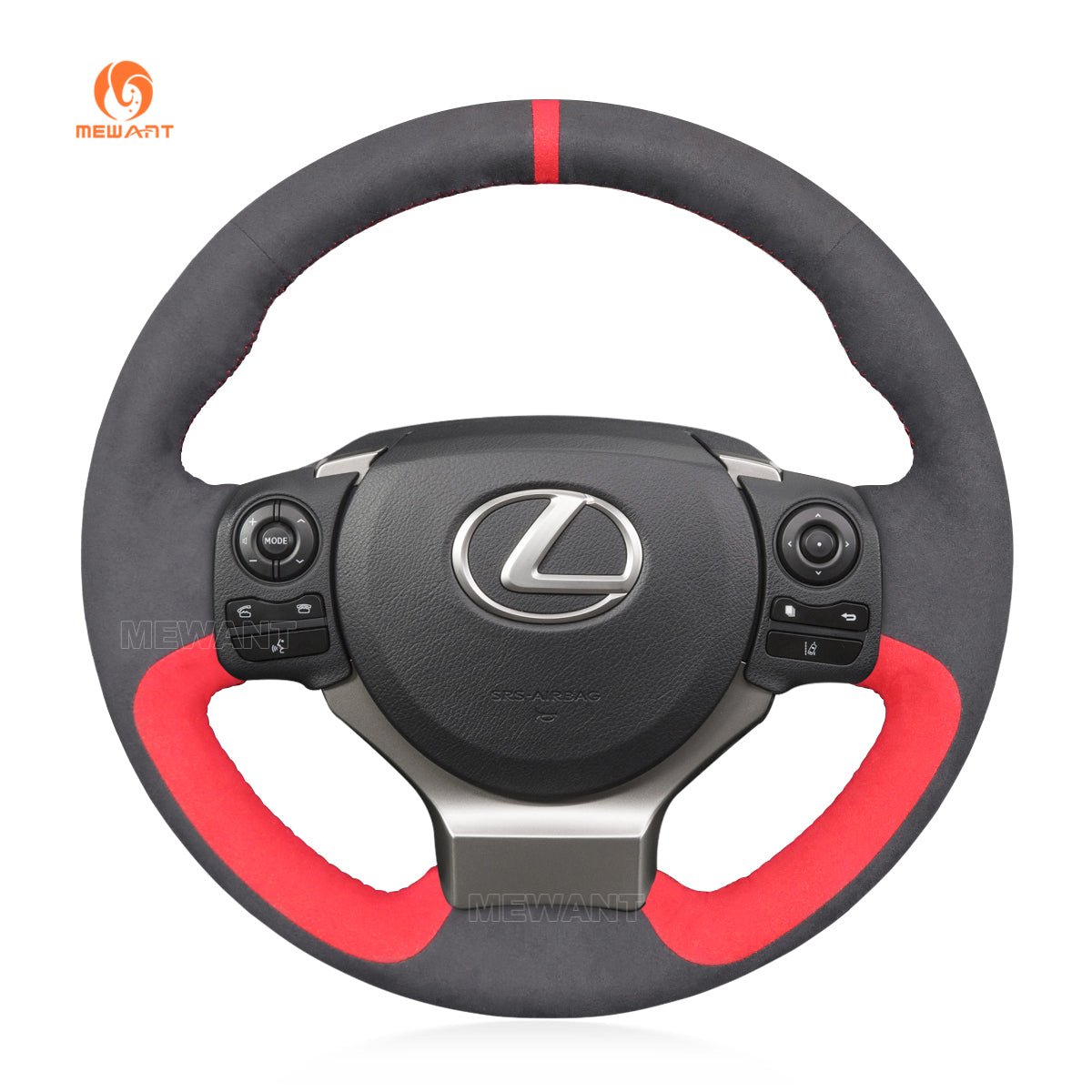 MEWANT Athsuede Car Steering Wheel Cover for Lexus IS 200t 250 300 350 F Sport RC CT 200h NX - Alcantara, Leather, Carbon Fiber, Easy Install, Non - Slip, Best Steering Wheel Cover