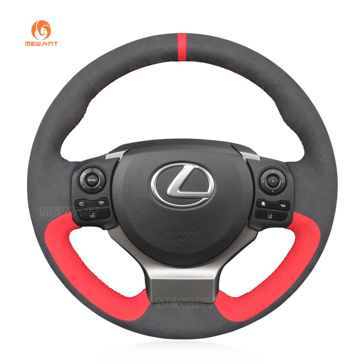 MEWANT Athsuede Car Steering Wheel Cover for Lexus IS 200t 250 300 350 F Sport RC CT 200h NX - Alcantara, Leather, Carbon Fiber, Easy Install, Non - Slip, Best Steering Wheel Cover