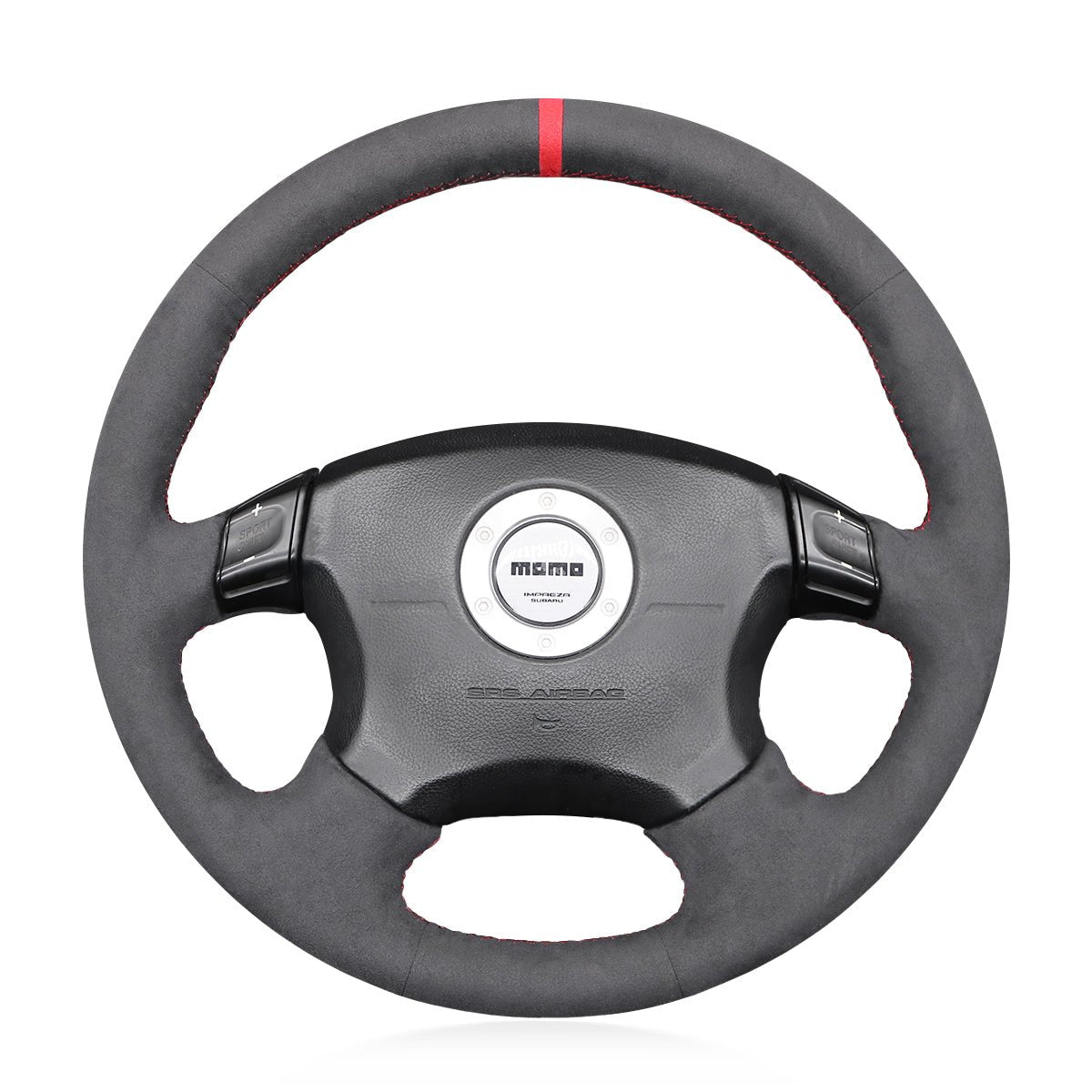 MEWANT Athsuede Car Steering Wheel Cover for Subaru Impreza WRX 2002 - 2004 - Alcantara, Leather, Carbon Fiber, Easy Install, Non - Slip, Best Steering Wheel Cover