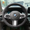 MEWANT Black Alcantara Car Steering Wheel Cover for BMW G20 F44 G22 G26 G30 G32 G11 G14 G15 G16 G01 G02 G05 G06 G07 G29 - Mewant Cover