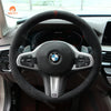 MEWANT Black Alcantara Car Steering Wheel Cover for BMW G20 F44 G22 G26 G30 G32 G11 G14 G15 G16 G01 G02 G05 G06 G07 G29 - Mewant Cover