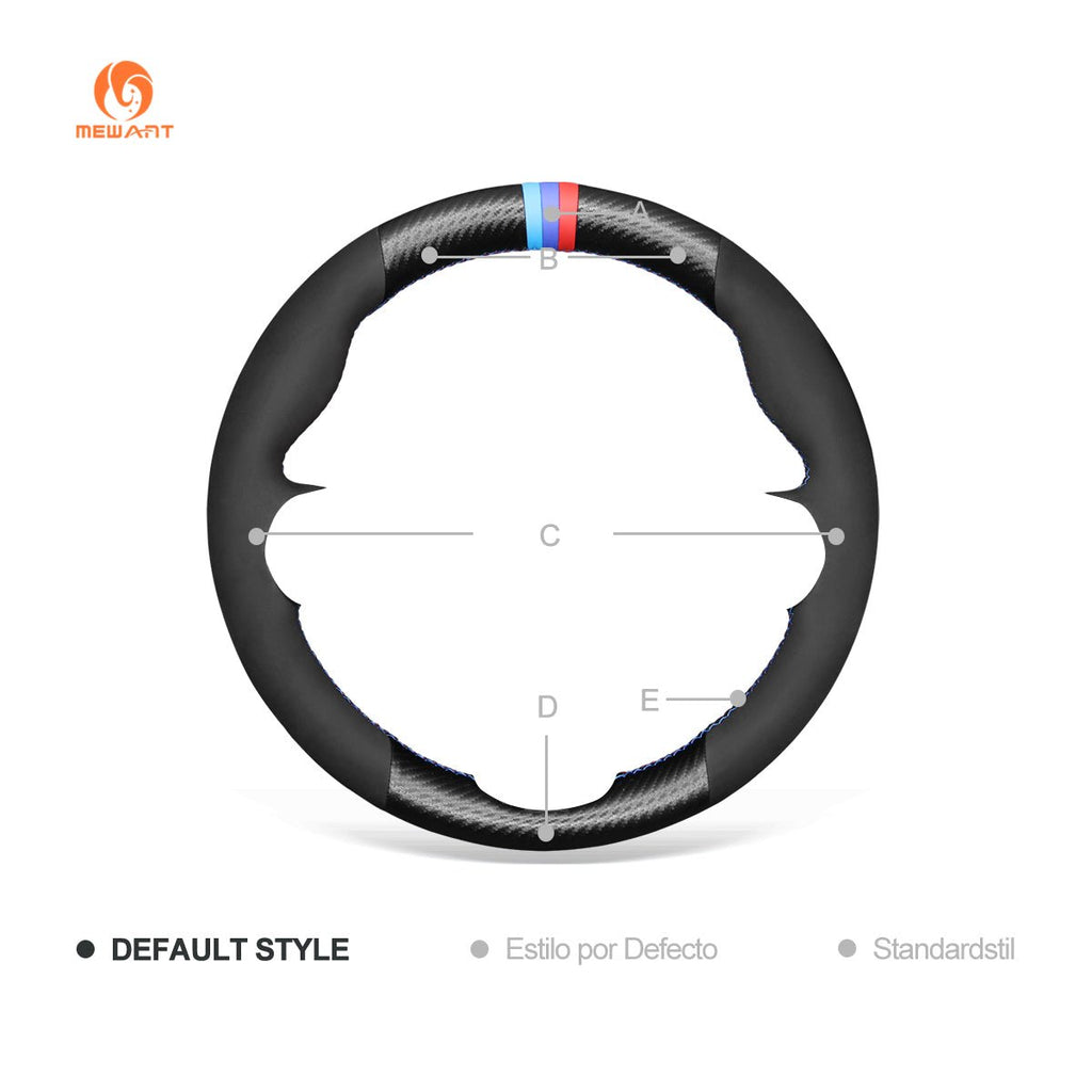 MEWANT Black Alcantara Car Steering Wheel Cover for BMW G20 F44 G22 G26 G30 G32 G11 G14 G15 G16 G01 G02 G05 G06 G07 G29 - Alcantara, Leather, Carbon Fiber, Easy Install, Non - Slip, Best Steering Wheel Cover