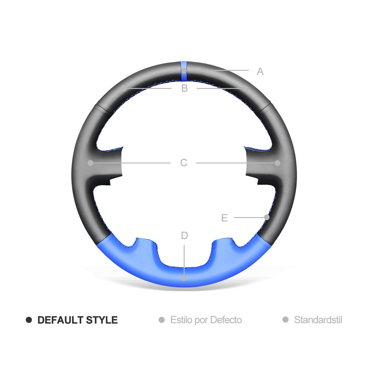 MEWANT Black Blue Real Genuine Leather Suede Car Steering Wheel Cover Wrap for Peugeot Boxer Citroen Jumper Relay Fiat Ducato - Alcantara, Leather, Carbon Fiber, Easy Install, Non - Slip, Best Steering Wheel Cover