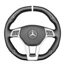 Load image into Gallery viewer, MEWANT Black Carbon Fiber Suede Leather Car Steering Wheel Cover for Mercedes Benz AMG C63 W204 AMG CLA 45 CLS 63 AMG C218 S - Model C218 W212 - Mewant Cover
