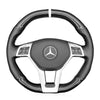 MEWANT Black Carbon Fiber Suede Leather Car Steering Wheel Cover for Mercedes Benz AMG C63 W204 AMG CLA 45 CLS 63 AMG C218 S - Model C218 W212 - Alcantara, Leather, Carbon Fiber, Easy Install, Non - Slip, Best Steering Wheel Cover