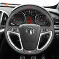 MEWANT Black Carbon Fiber Suede Leather Car Steering Wheel Cover for Opel Astra GTC OPC Vauxhall Astra GTC VXR Holden Astra VXR - Alcantara, Leather, Carbon Fiber, Easy Install, Non - Slip, Best Steering Wheel Cover