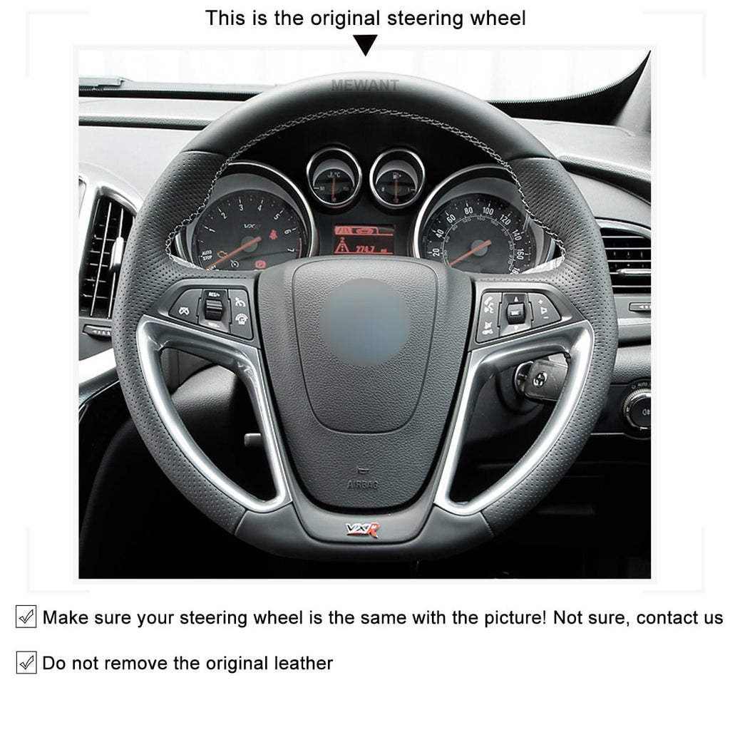 MEWANT Black Carbon Fiber Suede Leather Car Steering Wheel Cover for Opel Astra GTC OPC Vauxhall Astra GTC VXR Holden Astra VXR - Alcantara, Leather, Carbon Fiber, Easy Install, Non - Slip, Best Steering Wheel Cover