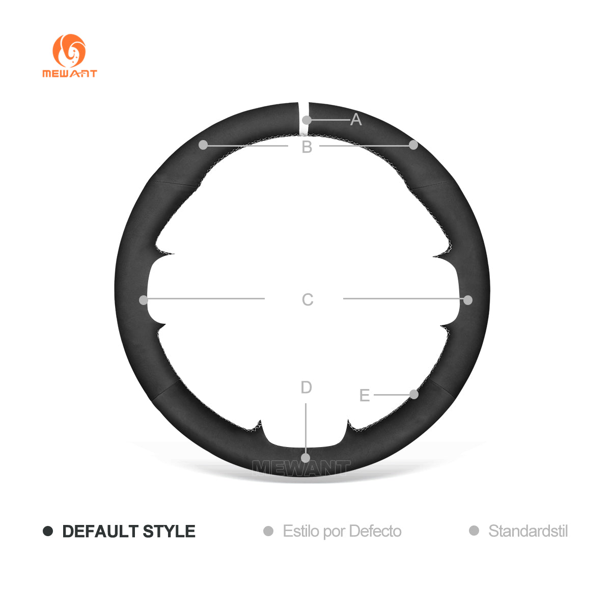 MEWANT Black Leather Car Steering Wheel Cover for Dodge Dart 2013 - 2016 / for Volkswagen VW Routan 2011 - 2012 - Alcantara, Leather, Carbon Fiber, Easy Install, Non - Slip, Best Steering Wheel Cover