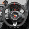 MEWANT Black Leather Car Steering Wheel Cover for Fiat Abarth 500 500C 595 595C - Mewant Cover