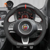 MEWANT Black Leather Car Steering Wheel Cover for Fiat Abarth 500 500C 595 595C - Mewant Cover