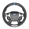 MEWANT Black Leather Car Steering Wheel Cover for Ford Focus ST 2012 - 2014 - Mewant Cover