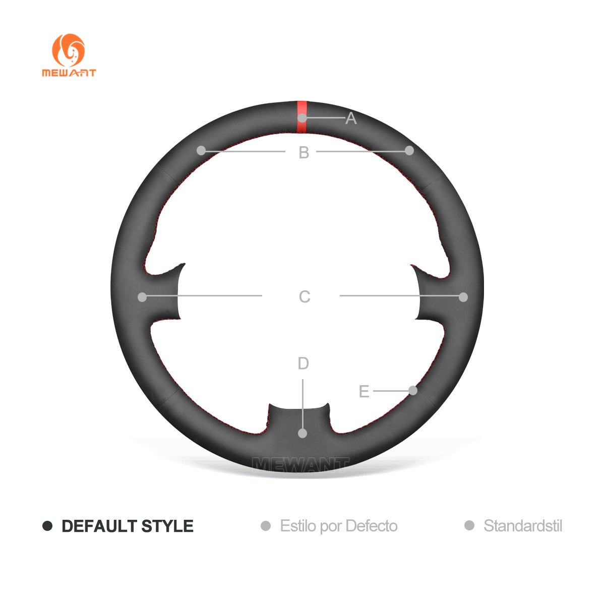 MEWANT Black Leather Car Steering Wheel Cover for Honda Civic 6 / Civic EK CTR EK3 EK4 / Civic Type R Sir EK9 1996¡§C2000 - Alcantara, Leather, Carbon Fiber, Easy Install, Non - Slip, Best Steering Wheel Cover