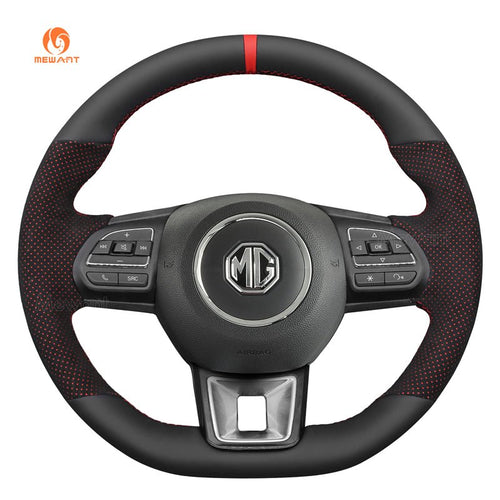 MEWANT Black Leather Car Steering Wheel Cover for MG ZS EV HS MG3 MG5 MG6 EZS - Mewant Cover