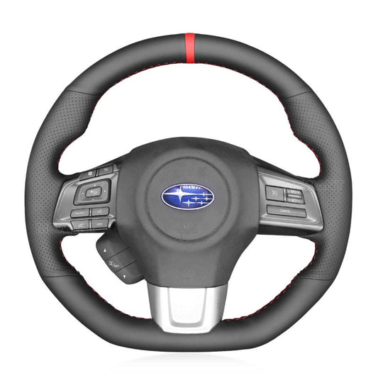 MEWANT Black Leather Car Steering Wheel Cover - for Subaru WRX 2015 - 2019 / Levorg 2015 - 2019 - US in stock - Mewant Cover