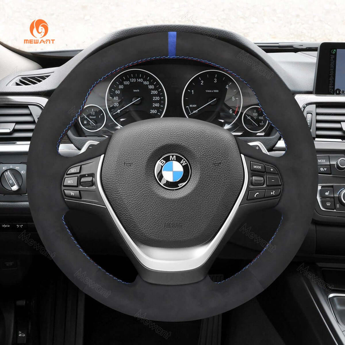 MEWANT Steering Wheel Cover for BMW F30 F31 F34 F20 F21 F22 F23 F32 F33 F34 F36