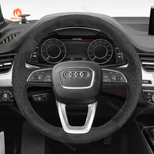 Bild in den Galerie-Viewer laden, MEWANT Black Leather Suede Car Steering Wheel Cover for A4 (B9) Avant Allroad Q3 Q5 SQ5 Q7 SQ7 Q8 SQ8 - Mewant Cover
