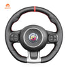 MEWANT Black Leather Suede Car Steering Wheel Cover for Abarth 595(C) 695(C) Fiat 500 Abarth 595 693 - Mewant Cover