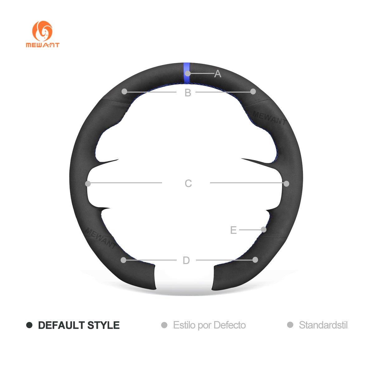 MEWANT Black Leather Suede Car Steering Wheel Cover for Abarth 595(C) 695(C) Fiat 500 Abarth 595 693 - Alcantara, Leather, Carbon Fiber, Easy Install, Non - Slip, Best Steering Wheel Cover