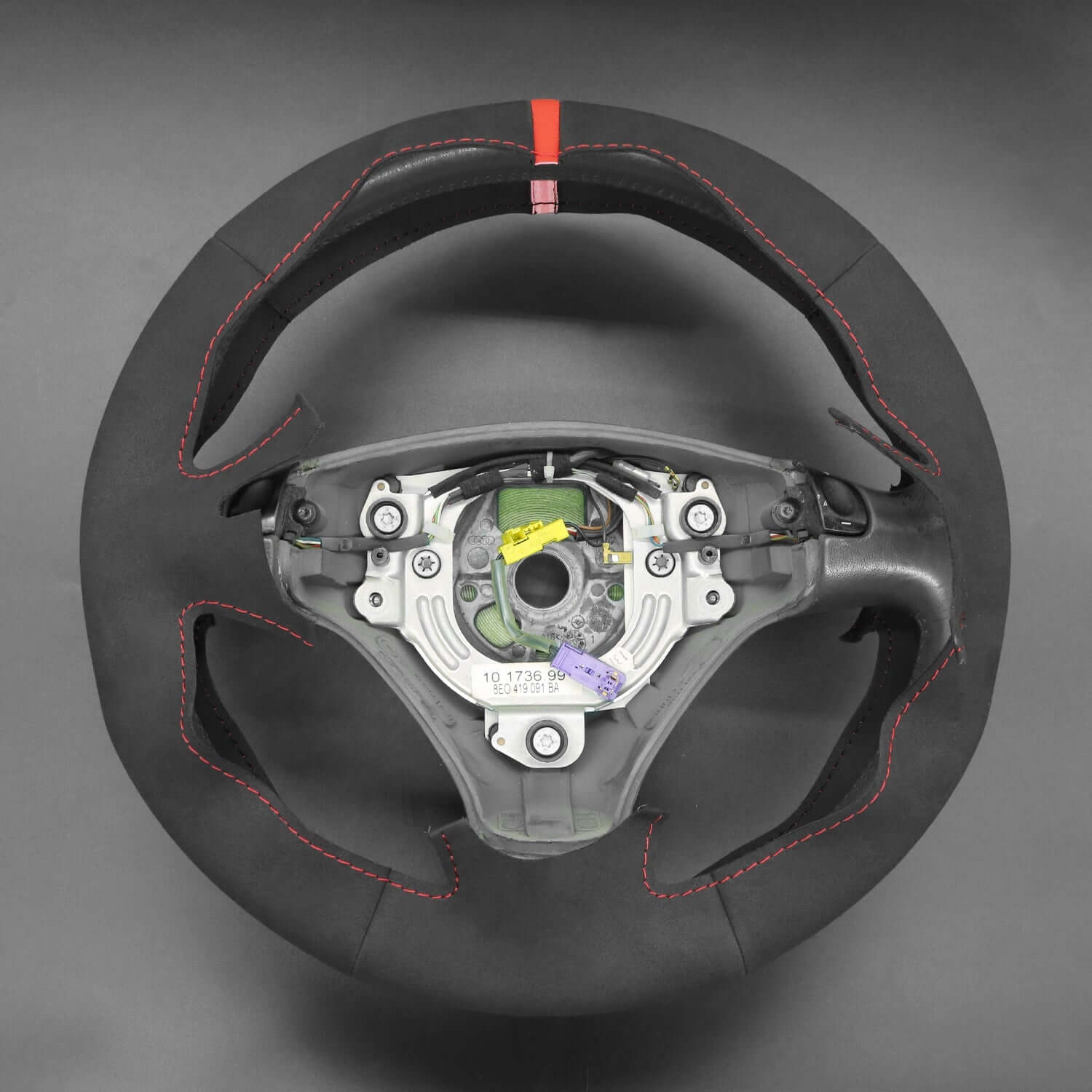 MEWANT Black Leather Suede Car Steering Wheel Cover for Audi A4 2002 / Audi TT 2002 - Alcantara, Leather, Carbon Fiber, Easy Install, Non - Slip, Best Steering Wheel Cover