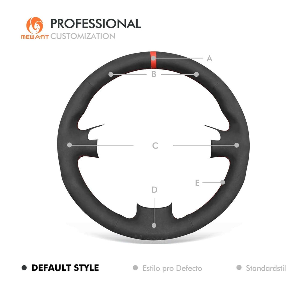 MEWANT Black Leather Suede Car Steering Wheel Cover for Audi A4 2002 / Audi TT 2002 - Alcantara, Leather, Carbon Fiber, Easy Install, Non - Slip, Best Steering Wheel Cover