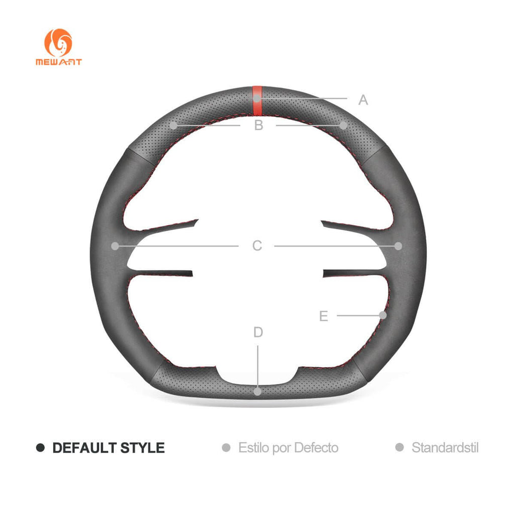 MEWANT Black Leather Suede Car Steering Wheel Cover for Audi Q3 2018 - 2019 Q5 SQ5 2017 - 2019 Q7 SQ7 2015 - 2019 Q8 SQ8 2018 - 2019 - Alcantara, Leather, Carbon Fiber, Easy Install, Non - Slip, Best Steering Wheel Cover
