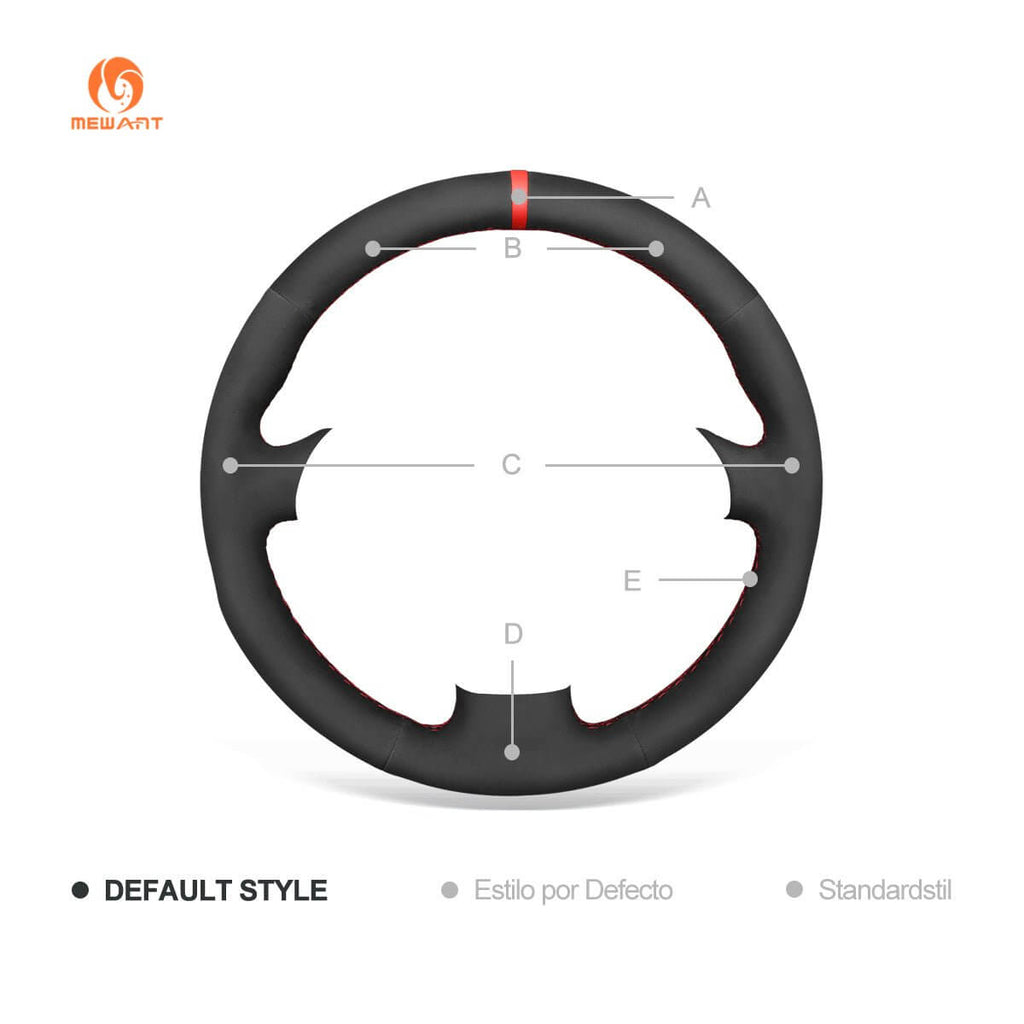 MEWANT Black Leather Suede Car Steering Wheel Cover for Audi TT (8N) 1998 - 2001 / A8 S8 (D2) 1998 - 2002 / S4 (B5) 1997 - 2001 / S6 (C5) - Alcantara, Leather, Carbon Fiber, Easy Install, Non - Slip, Best Steering Wheel Cover