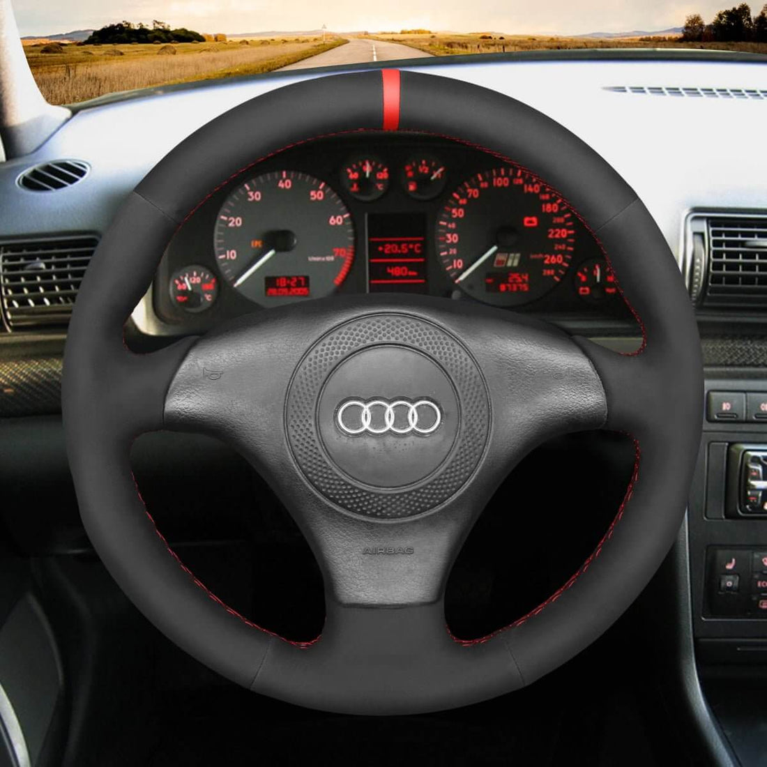 MEWANT Steering Wheel Cover for Audi TT 8N/ A8 S8 D2S4 B5 S6 C5 1997-2002
