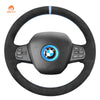 MEWANT Black Leather Suede Car Steering Wheel Cover for BMW i3 2013 - 2022 - Mewant Cover